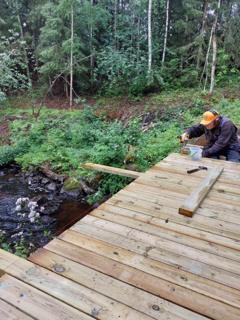 Eric Bergner bygger Sågforsbron.